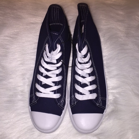 Navy High Top Tennis Shoes (New) - Picture 2 of 6